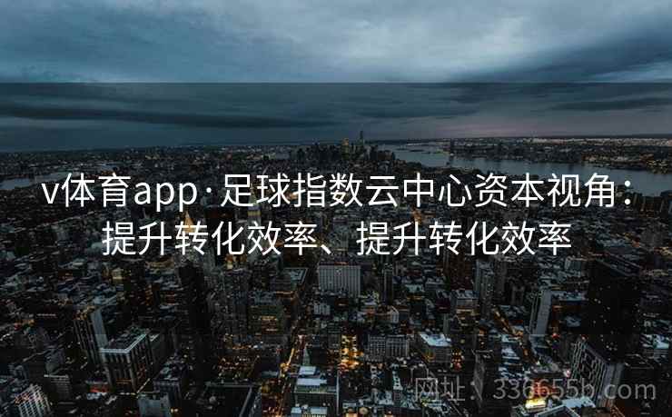 v体育app·足球指数云中心资本视角：提升转化效率、提升转化效率