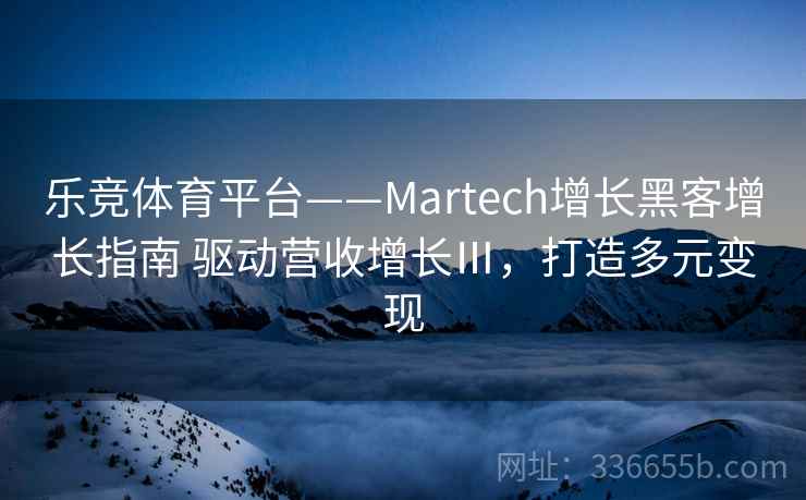 乐竞体育平台——Martech增长黑客增长指南 驱动营收增长Ⅲ，打造多元变现