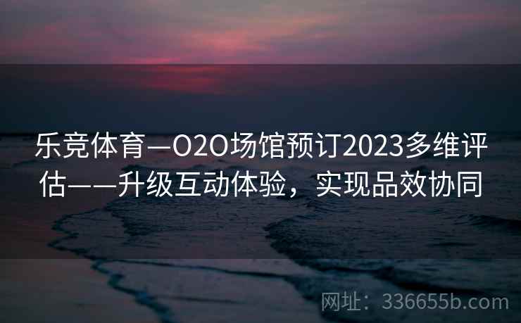 乐竞体育—O2O场馆预订2023多维评估——升级互动体验，实现品效协同
