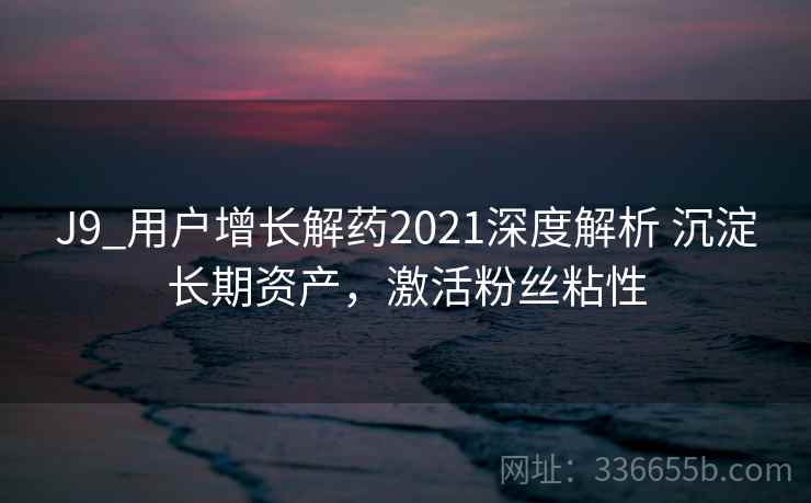 J9_用户增长解药2021深度解析 沉淀长期资产，激活粉丝粘性