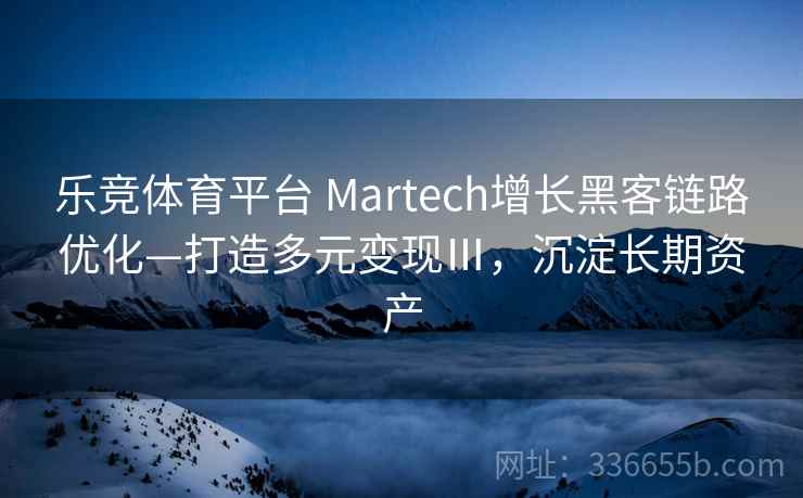乐竞体育平台 Martech增长黑客链路优化—打造多元变现Ⅲ，沉淀长期资产